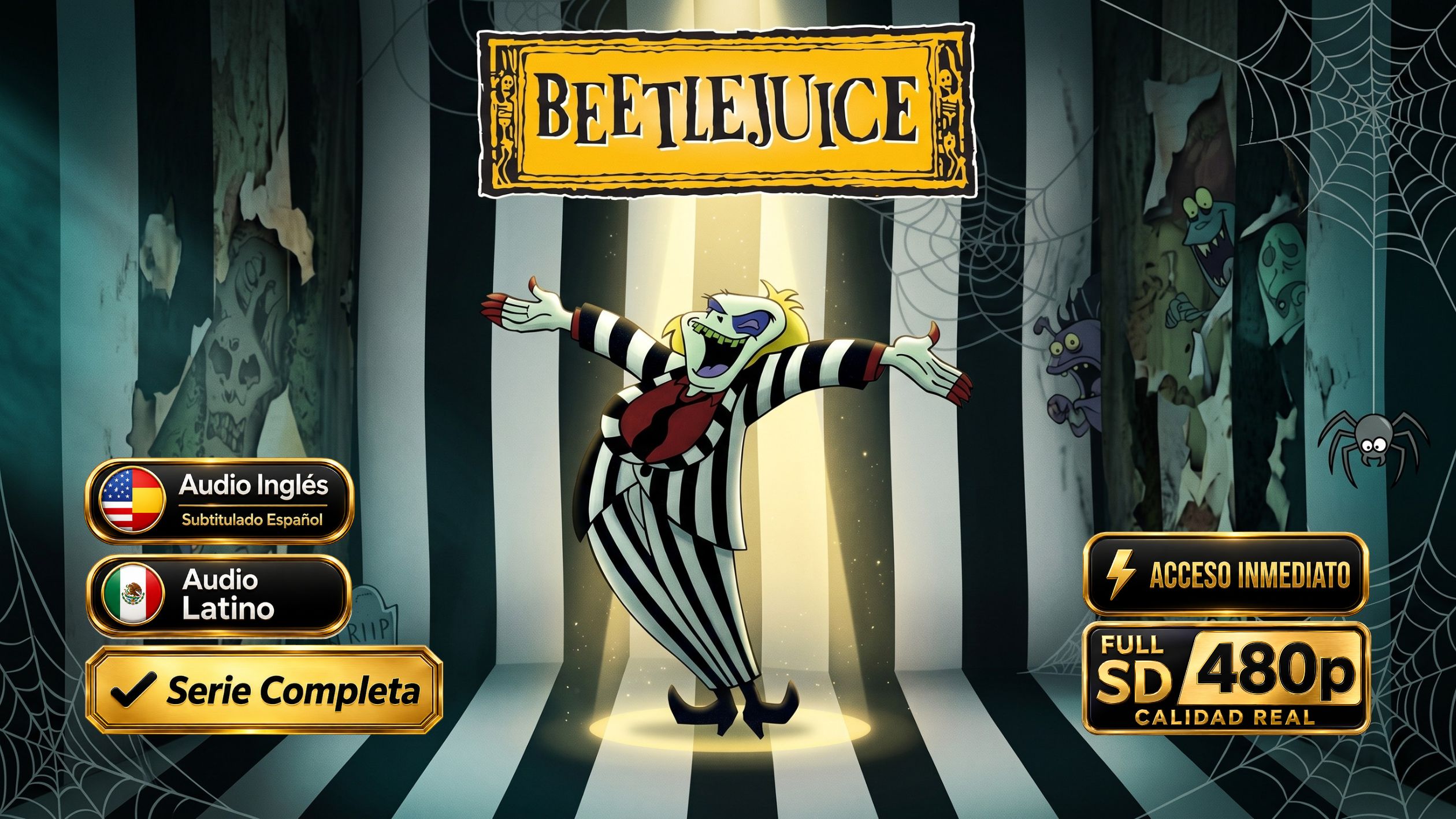 Beetlejuice (1989) – Serie Animada Completa 480p Latino + Sub Español | Terror Inolvidable