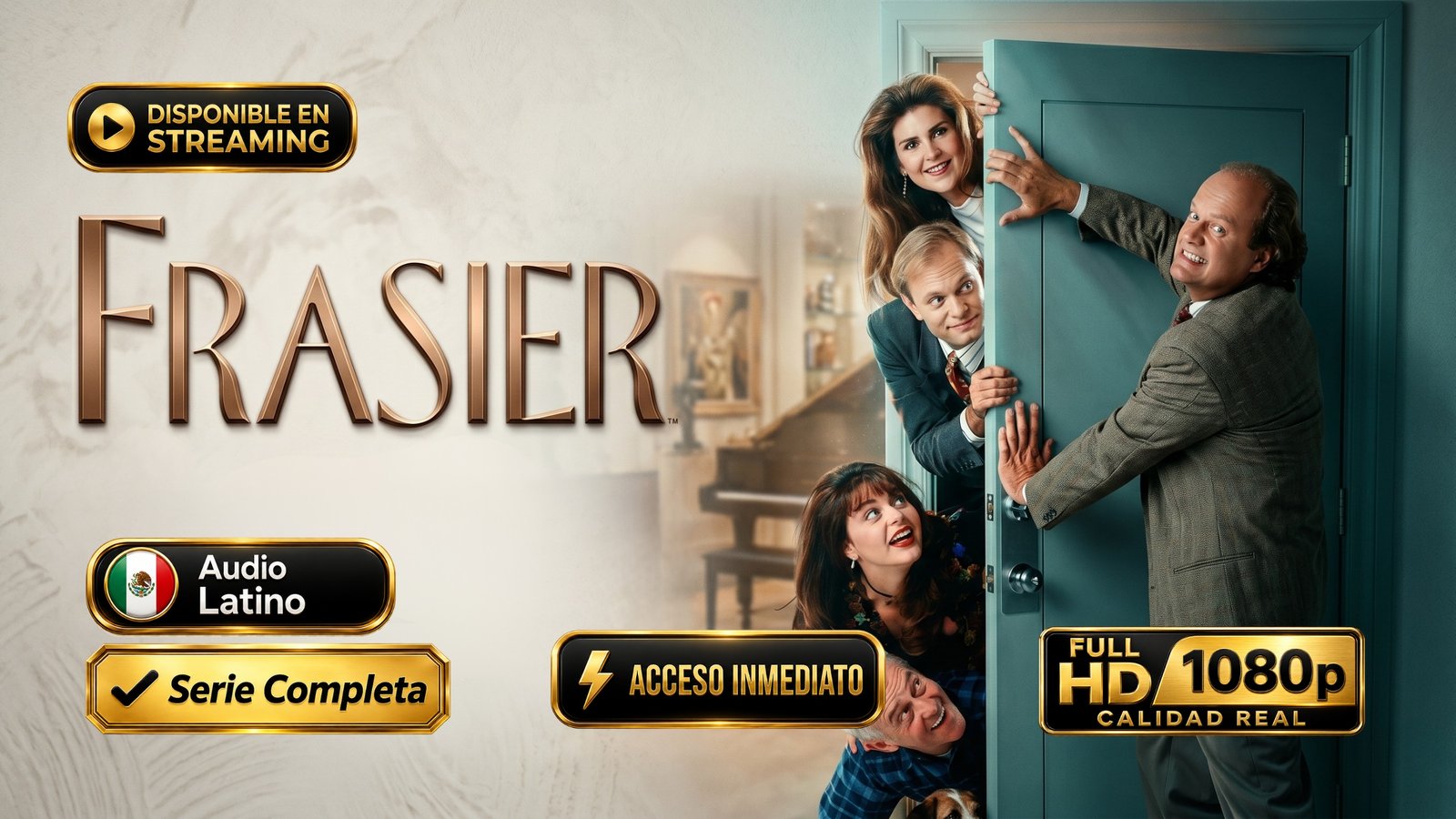 Frasier (1993) – Serie completa de comedia inteligente inolvidable | Dual Latino Inglés 1080p HD
