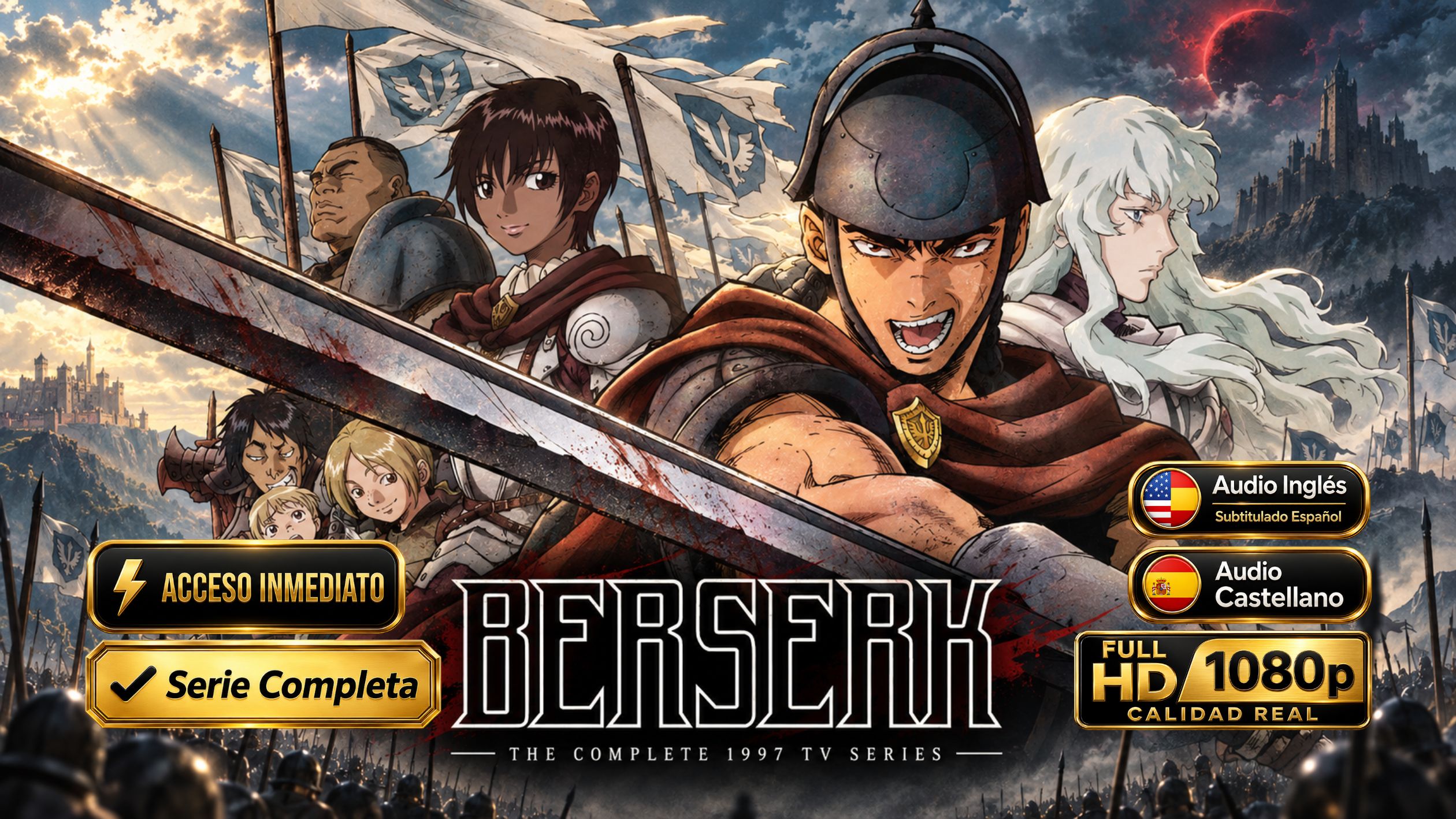 Berserk (1997) – Serie Inolvidable Completa 25 Episodios 1080p Multi Español-Inglés-Japonés