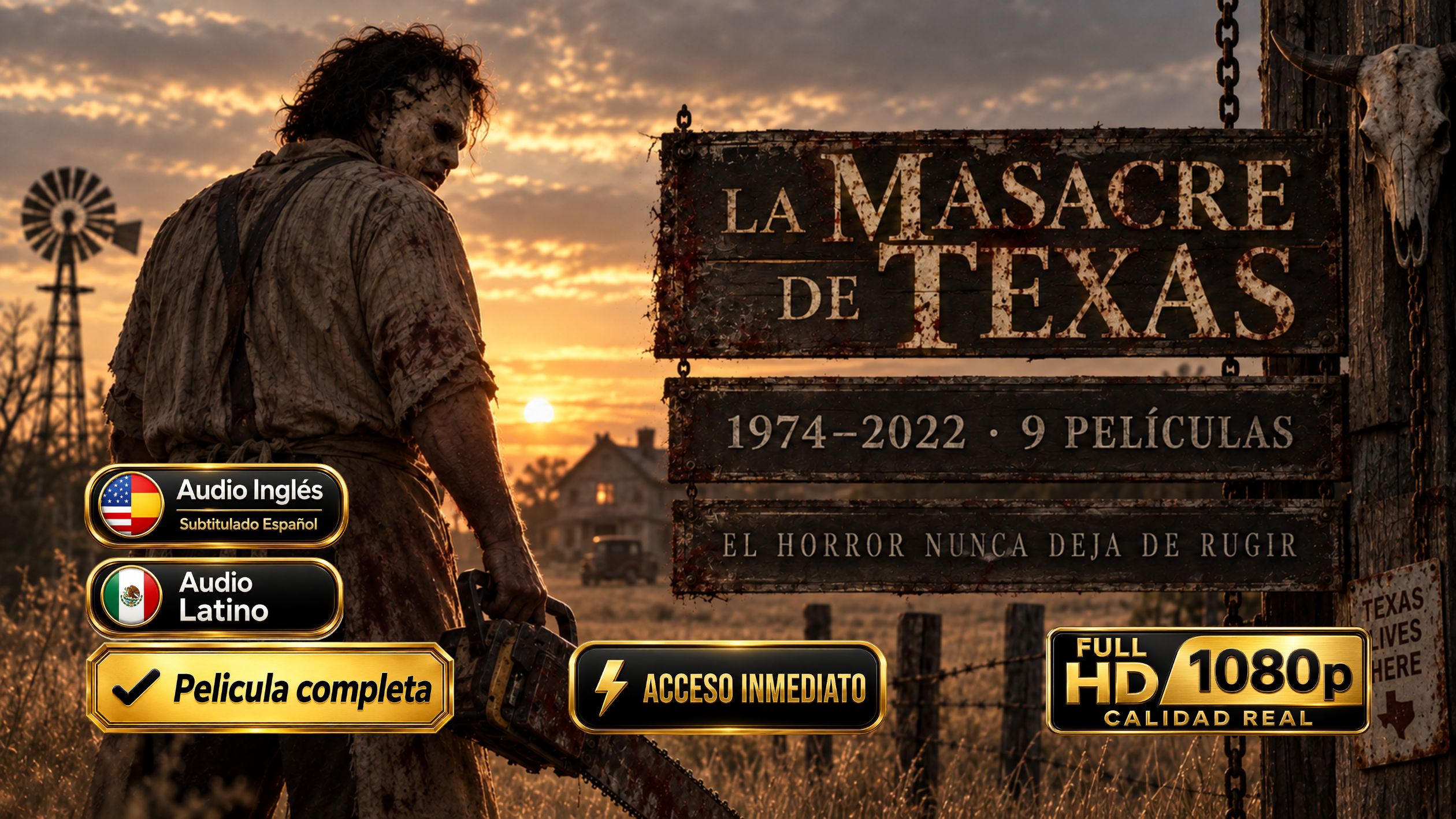 Saga La Masacre de Texas (1974–2022) – Terrorífica Inolvidable Colección Completa de 9 Películas 1080p Latino-Inglés + SUB